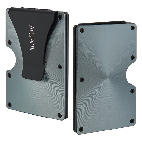 Minimalist Money Clip Aluminum Metal Credit Card BLACK FRIDAY CYBER MONDAY DEALS - Picture 1 of 6